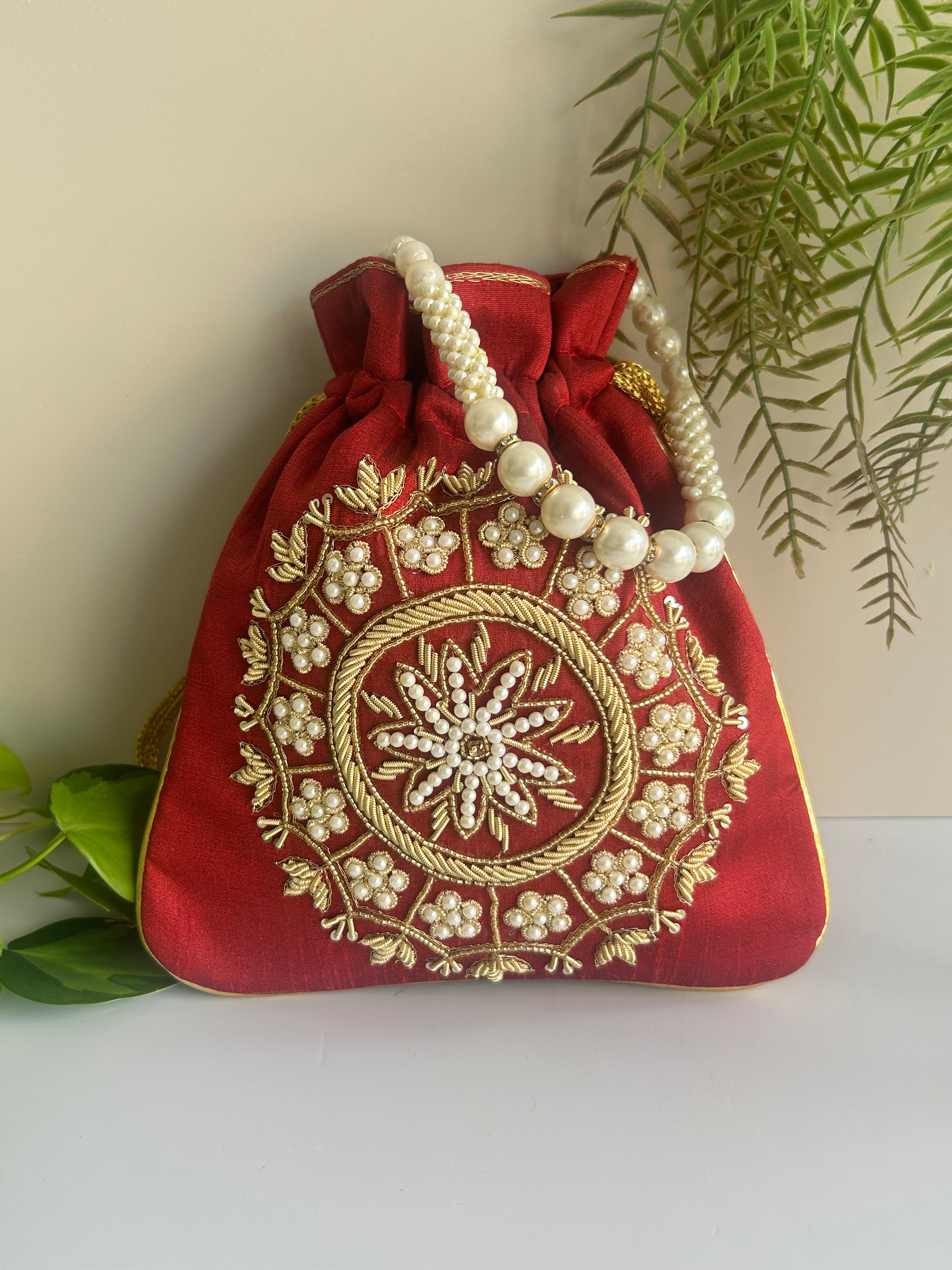 Red velvet potli bags online